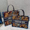 Replica Dior Book Tote bag in Blue Multicolor Dior Paisley Embroidery