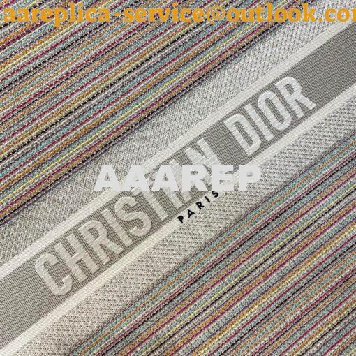 Replica Dior Book Tote bag in Multicolor Stripes Embroidery 2