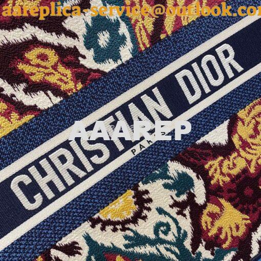 Replica Dior Book Tote bag in Blue Multicolor Dior Paisley Embroidery 5
