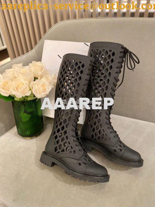 Replica Dior D-Trap Boots Black Matte Calfskin KCI655 4