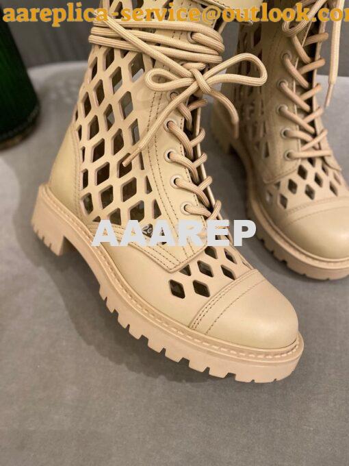 Replica Dior D-Trap Ankle Boot Beige Matte Calfskin KDI601 5