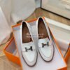 Replica Hermes Dauphine 70 Loafer High Heel in Goatskin H212091Z Brown 11 Replica Hermes Dauphine 70 Loafer High Heel in Goatskin H212091Z Brown 11