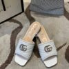 Replica Gucci Women's Leather Slide Sandal w Horsebit 623111 Grey 11
