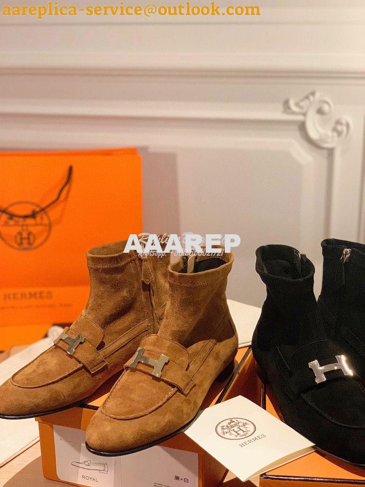 Replica Hermes Saint Honore Ankle Boot in Stretch Suede Goatskin H1821 Replica Hermes Saint Honore Ankle Boot in Stretch Suede Goatskin H1821