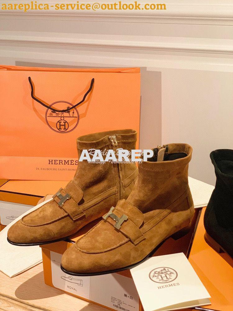 Replica Hermes Saint Honore Ankle Boot in Stretch Suede Goatskin H1821 2 Replica Hermes Saint Honore Ankle Boot in Stretch Suede Goatskin H1821 2