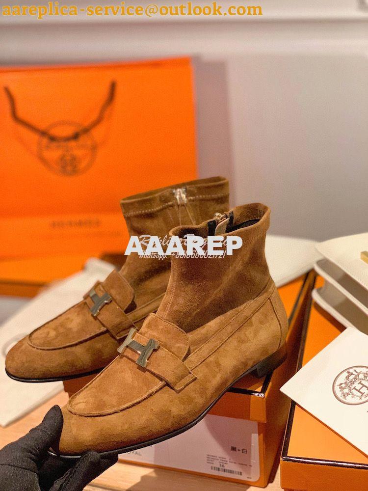 Replica Hermes Saint Honore Ankle Boot in Stretch Suede Goatskin H1821 3 Replica Hermes Saint Honore Ankle Boot in Stretch Suede Goatskin H1821 3