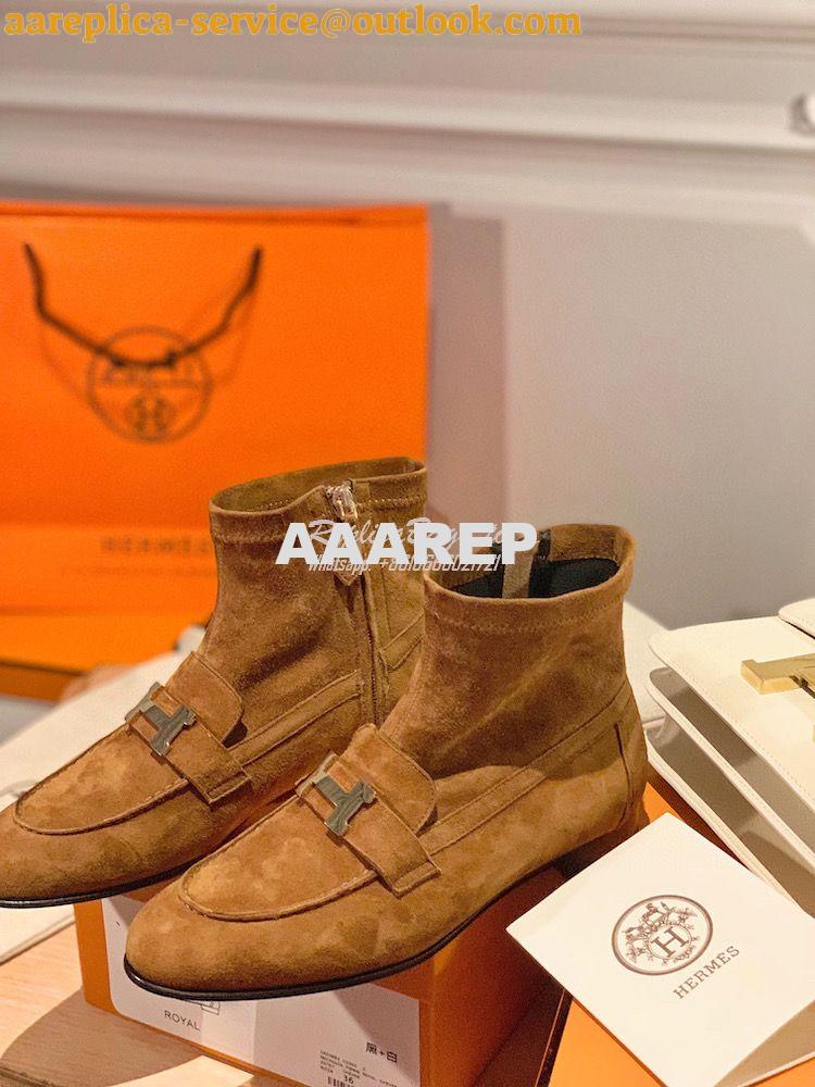 Replica Hermes Saint Honore Ankle Boot in Stretch Suede Goatskin H1821 4 Replica Hermes Saint Honore Ankle Boot in Stretch Suede Goatskin H1821 4
