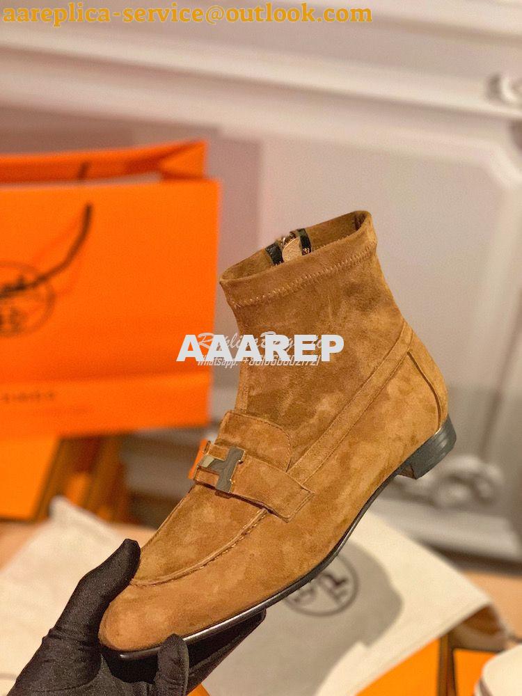 Replica Hermes Saint Honore Ankle Boot in Stretch Suede Goatskin H1821 5 Replica Hermes Saint Honore Ankle Boot in Stretch Suede Goatskin H1821 5