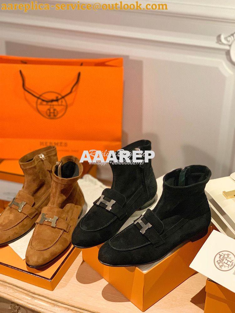 Replica Hermes Saint Honore Ankle Boot in Stretch Suede Goatskin H1821 Replica Hermes Saint Honore Ankle Boot in Stretch Suede Goatskin H1821