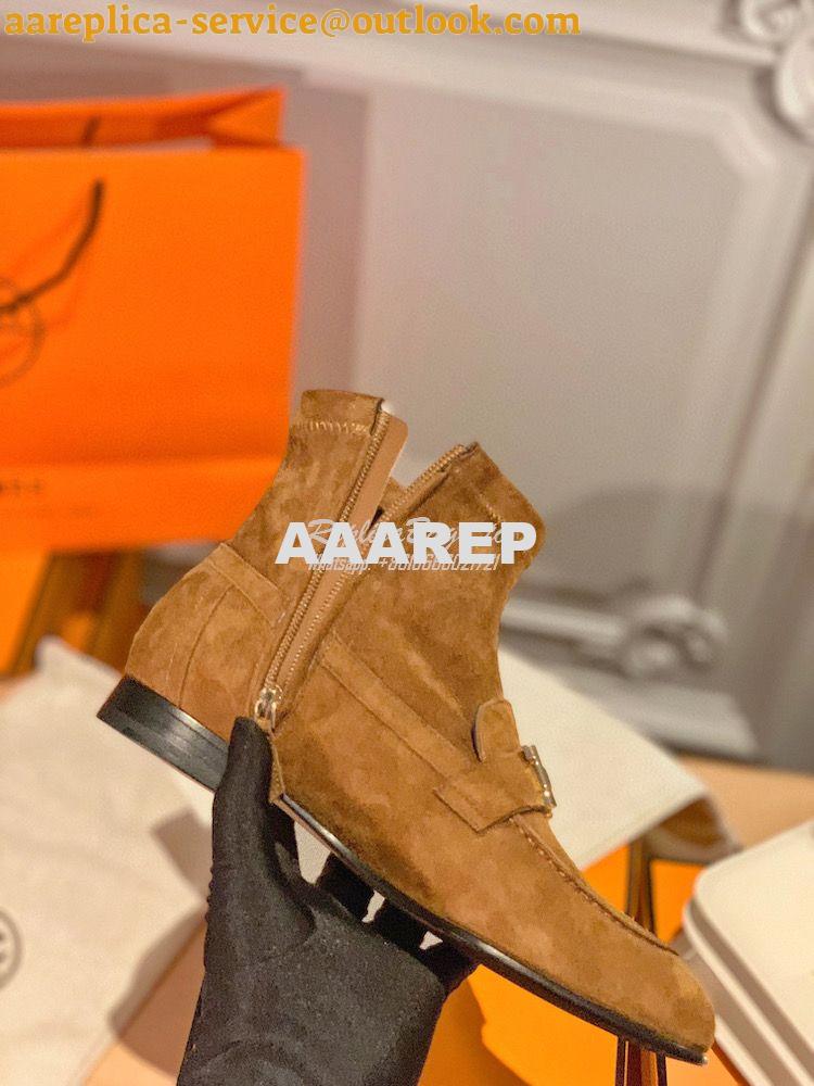 Replica Hermes Saint Honore Ankle Boot in Stretch Suede Goatskin H1821 7 Replica Hermes Saint Honore Ankle Boot in Stretch Suede Goatskin H1821 7