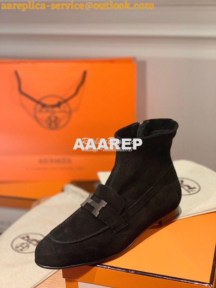 Replica Hermes Saint Honore Ankle Boot in Stretch Suede Goatskin H1821 5 Replica Hermes Saint Honore Ankle Boot in Stretch Suede Goatskin H1821 5