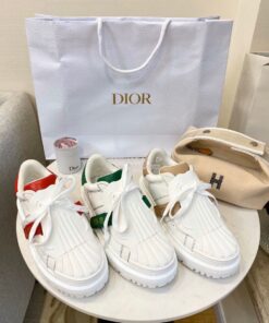 Replica DiorID Sneaker White Rubber and Calfskin KCK278 with Nude