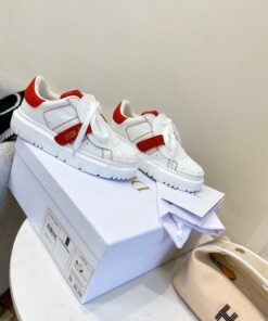 Replica DiorID Sneaker White Rubber and Calfskin KCK278 with Red 2