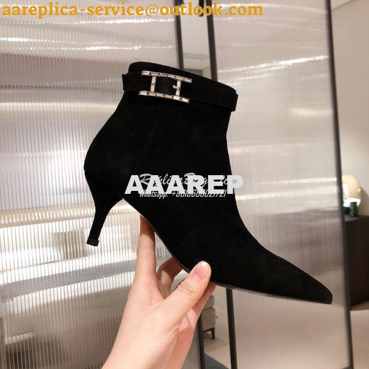 Replica Hermes Blanche Ankle Boot in Suede Goatskin with Hapi rhinesto 7 Replica Hermes Blanche Ankle Boot in Suede Goatskin with Hapi rhinesto 7