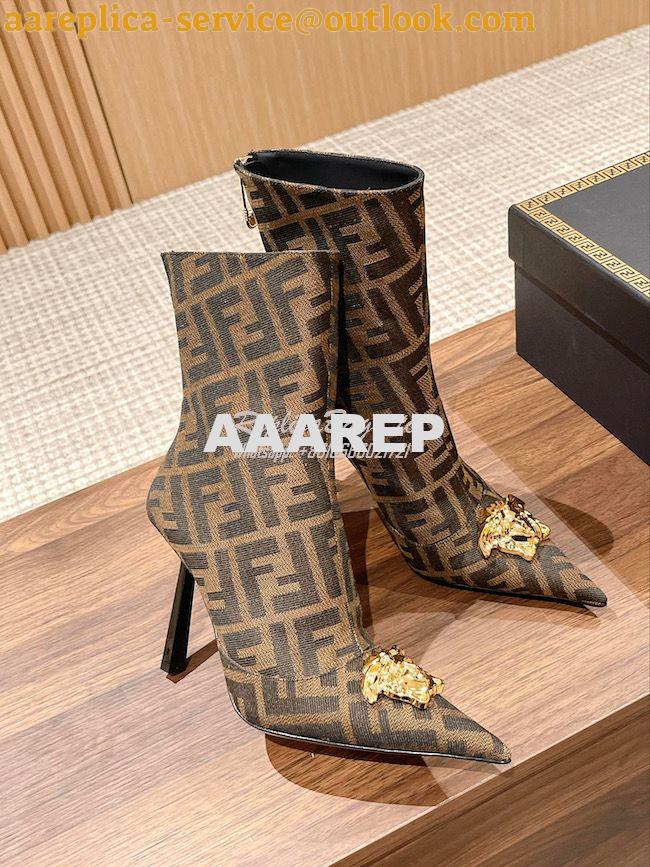 Replica Fendi Fendace FF Jacquard Short Boots 1A03184 2 Replica Fendi Fendace FF Jacquard Short Boots 1A03184 2
