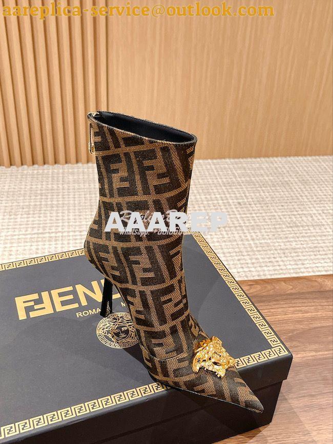 Replica Fendi Fendace FF Jacquard Short Boots 1A03184 3 Replica Fendi Fendace FF Jacquard Short Boots 1A03184 3