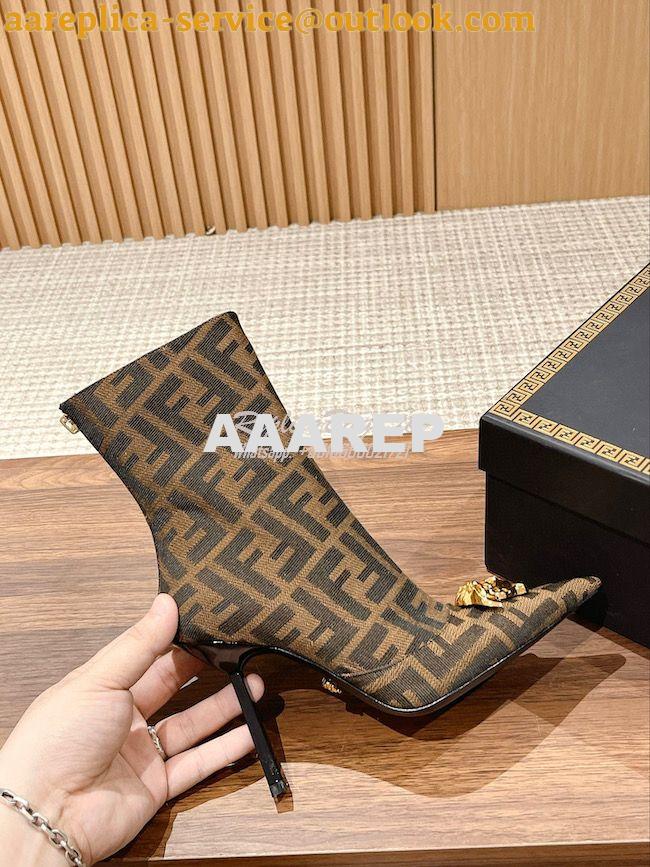 Replica Fendi Fendace FF Jacquard Short Boots 1A03184 4 Replica Fendi Fendace FF Jacquard Short Boots 1A03184 4