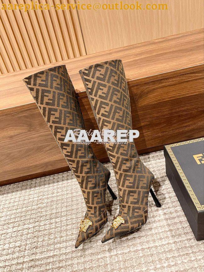 Replica Fendi Fendace FF Jacquard Boots 1A03185 Replica Fendi Fendace FF Jacquard Boots 1A03185
