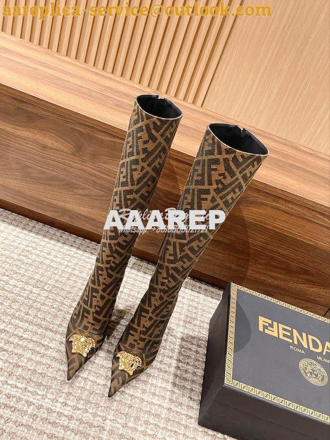 Replica Fendi Fendace FF Jacquard Boots 1A03185 2 Replica Fendi Fendace FF Jacquard Boots 1A03185 2