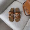 Replica Hermes Claire Sandal in Calfskin H211039 Brown