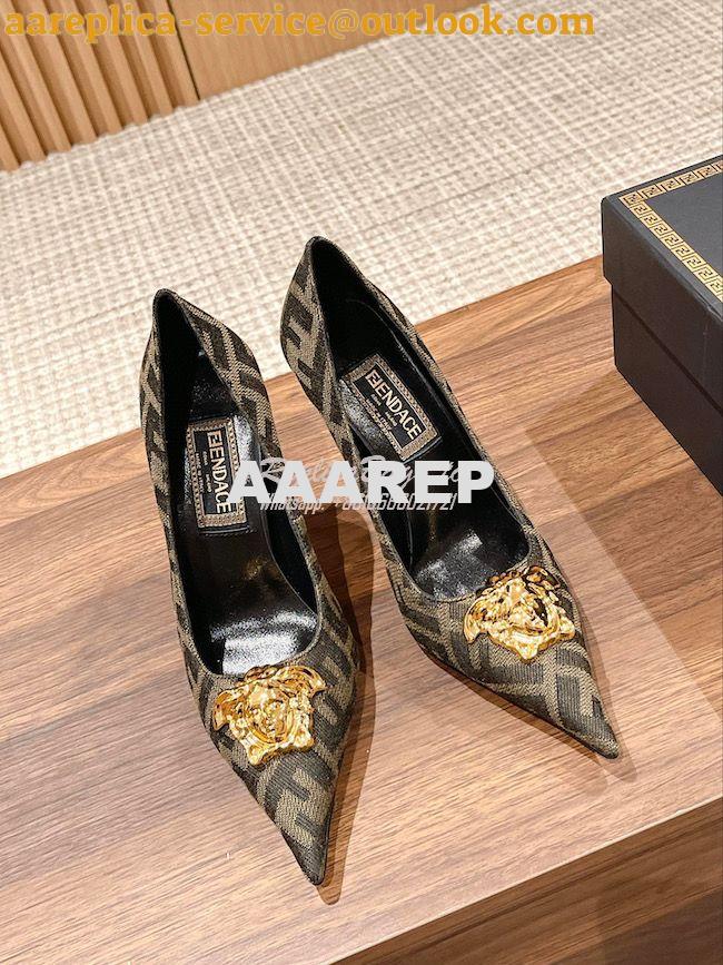 Replica Fendi Fendace FF Jacquard Pumps 1A03185 Replica Fendi Fendace FF Jacquard Pumps 1A03185