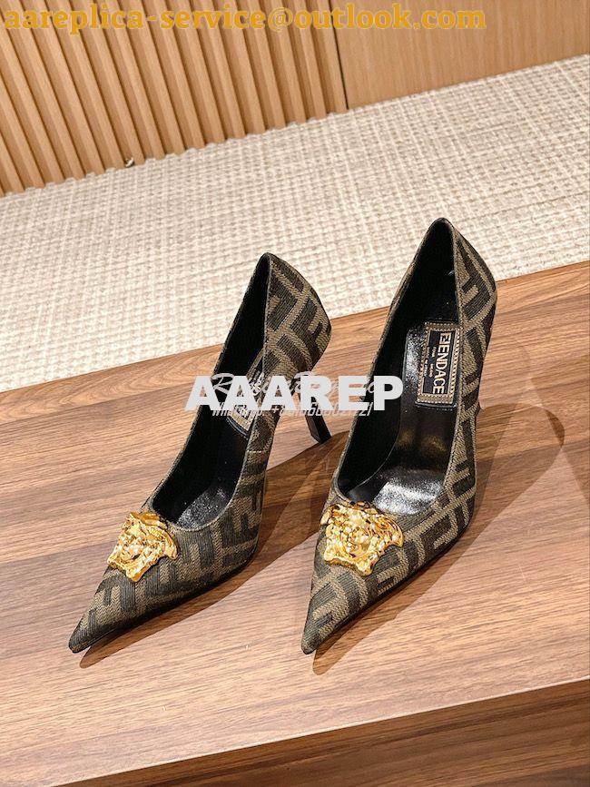 Replica Fendi Fendace FF Jacquard Pumps 1A03185 2 Replica Fendi Fendace FF Jacquard Pumps 1A03185 2