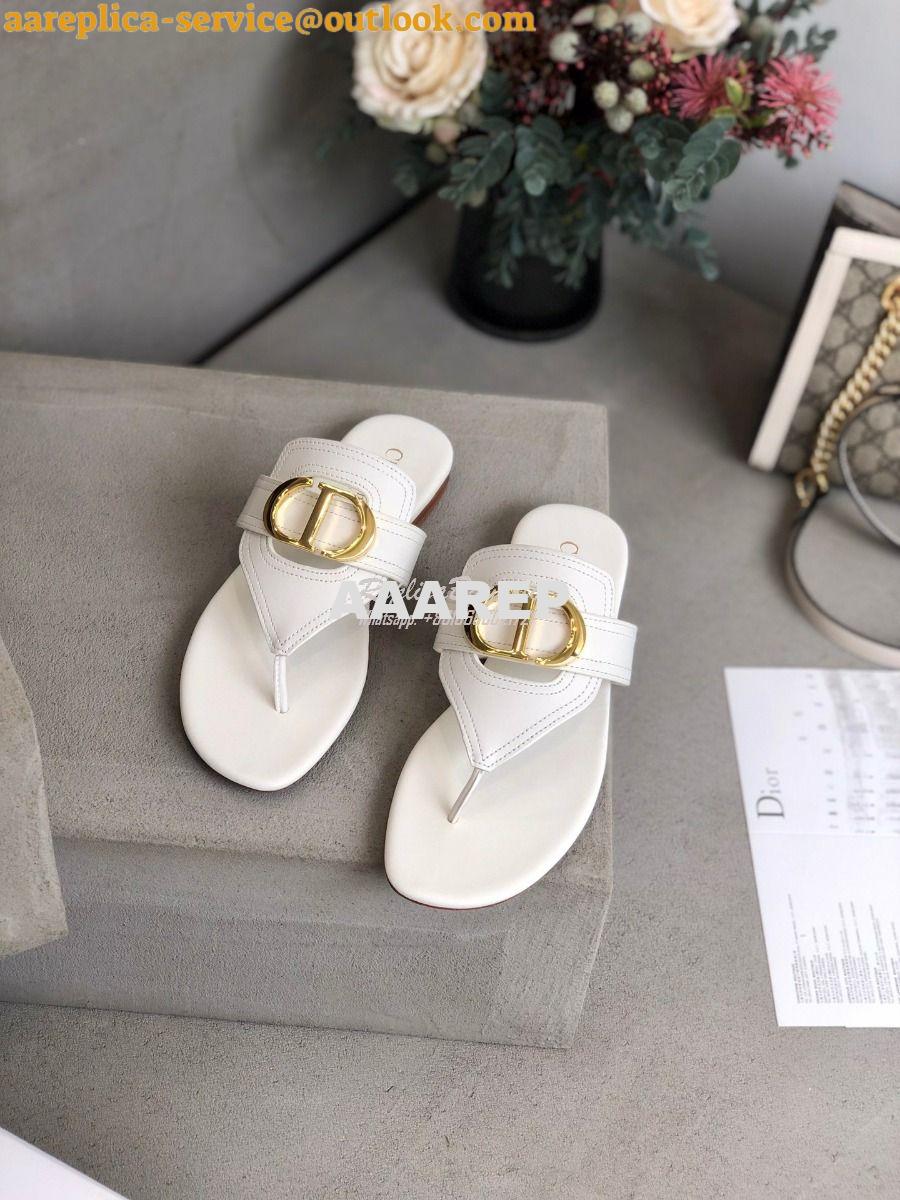 Replica Dior 30 Montaigne Flat Thong KCQ386 White 4 Replica Dior 30 Montaigne Flat Thong KCQ386 White 4