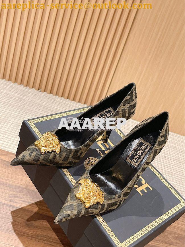Replica Fendi Fendace FF Jacquard Pumps 1A03185 4 Replica Fendi Fendace FF Jacquard Pumps 1A03185 4