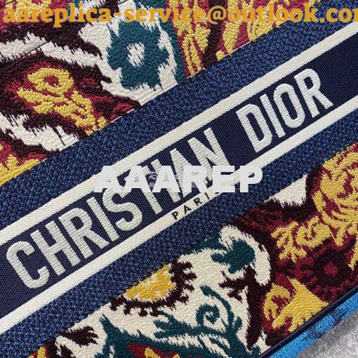 Replica Dior Book Tote bag in Blue Multicolor Dior Paisley Embroidery 10