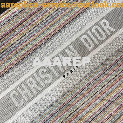 Replica Dior Book Tote bag in Multicolor Stripes Embroidery 9