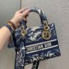 Replica Dior Medium Lady D-Lite Bag Blue Palms Embroidery