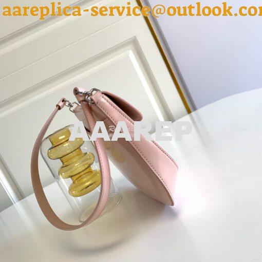 Replica Prada Cleo Brushed Leather Shoulder Bag With Flap 1BD311 Pink 4