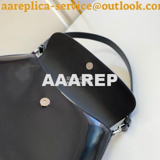 Replica Prada Cleo Brushed Leather Shoulder Bag With Flap 1BD311 Black 6