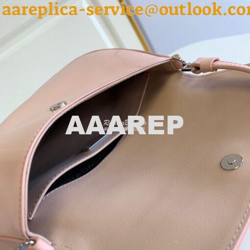Replica Prada Cleo Brushed Leather Shoulder Bag With Flap 1BD311 Pink 9