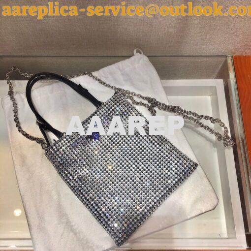 Replica Prada Satin Handbag with Decoration 1BA253 Crystals 2