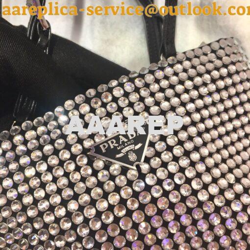 Replica Prada Satin Handbag with Decoration 1BA253 Crystals 6