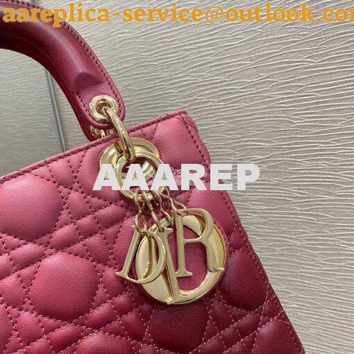 Replica Dior Lady Dior My ABCdior Bag Strawberry Gradient Cannage Lamb 4