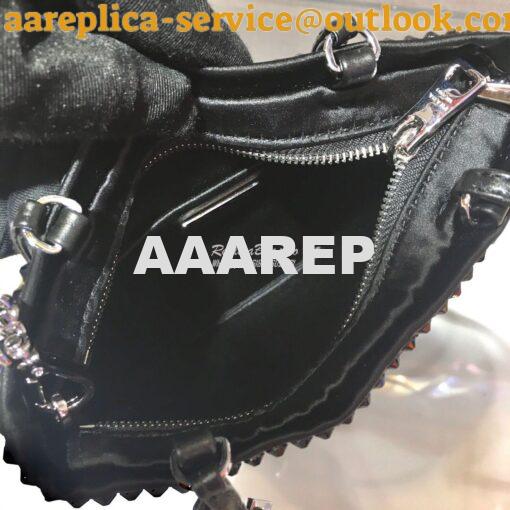Replica Prada Satin Handbag with Decoration 1BA253 Black 9