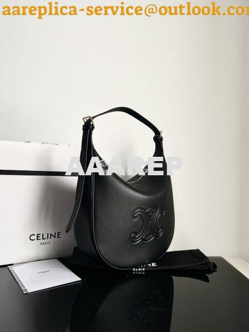 Replica Celine Heloise Bag In Supple Calfskin 114713 Black 2