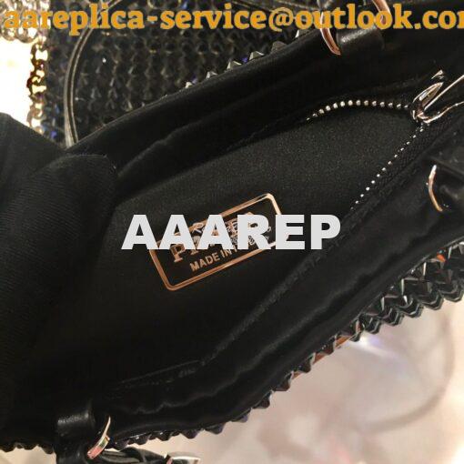 Replica Prada Satin Handbag with Decoration 1BA253 Black 10