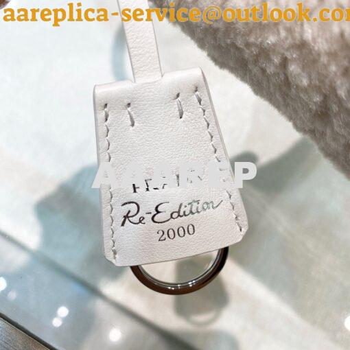 Replica Prada Re-edition 2000 Shearling Mini-bag 1NE515 White 5