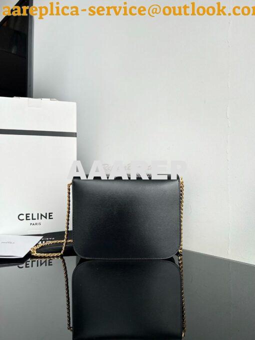 Replica Celine Medium College Bag In Shiny Calfskin 113583 Black 10