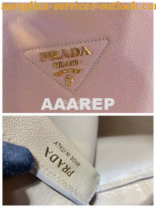 Replica Prada Medium Leather Handbag 1BC142 Beige 7