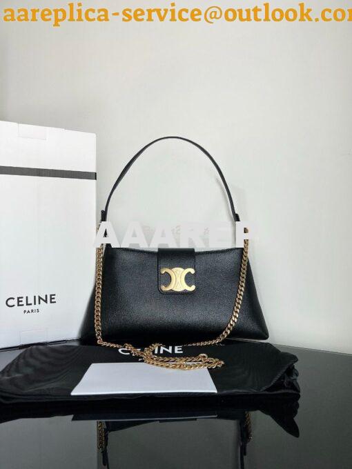 Replica Celine Medium Wiltern Bag in Smooth Calfskin 113673 Black