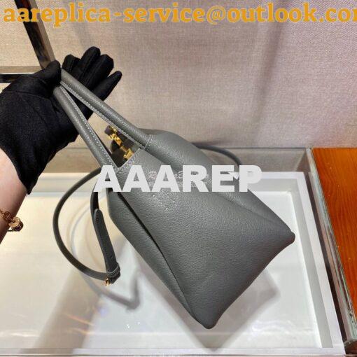Replica Prada Small Leather Handbag 1BC145 Grey 6