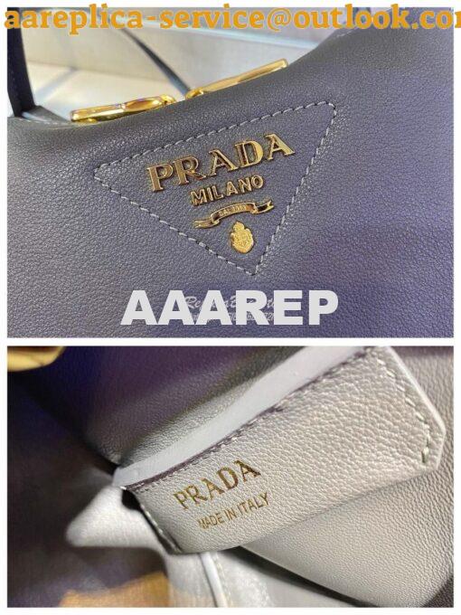 Replica Prada Small Leather Handbag 1BC145 Grey 8