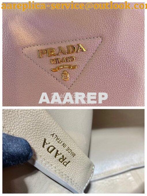 Replica Prada Small Leather Handbag 1BC145 Beige 7