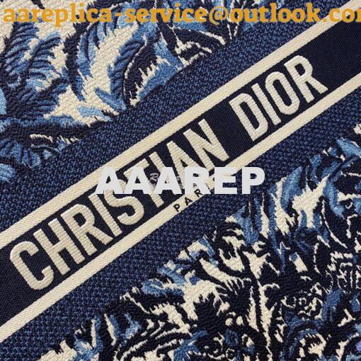 Replica Dior Book Tote Blue Dior Palms Embroidery Canvas Bag 4