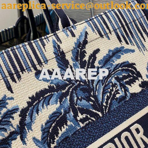 Replica Dior Book Tote Blue Dior Palms Embroidery Canvas Bag 5