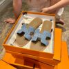 Replica Hermes Oran Sandals 1cm 5cm Denim Blue H211242